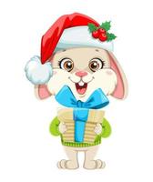 Cute Rabbit cartoon character. Funny bunny vector