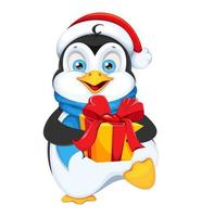 Funny penguin cartoon character vector