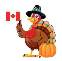 Happy Thanksgiving. Cartoon character turkey bird vector