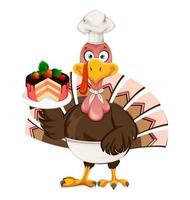 Funny cartoon character Thanksgiving Turkey bird vector