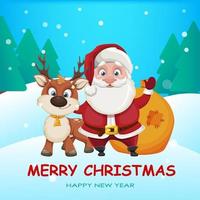 Merry Christmas and Happy New Year. Santa Claus vector