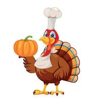 Happy Thanksgiving. Cartoon character turkey bird vector