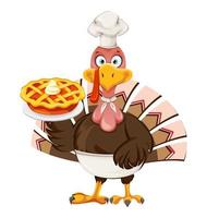 Funny cartoon character Thanksgiving Turkey bird vector