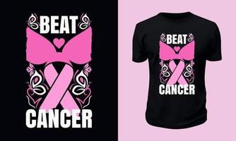 diseño de camiseta de concientización sobre el cáncer de mama vector