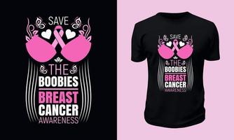 diseño de camiseta de concientización sobre el cáncer de mama vector