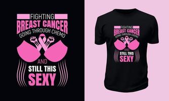 diseño de camiseta de concientización sobre el cáncer de mama vector