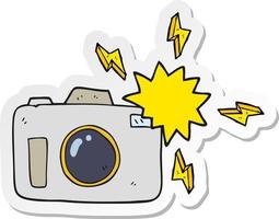 sticker of a cartoon flashing camera vector