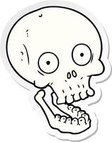 sticker of a cartoon skull vector