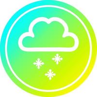 snow cloud circular in cold gradient spectrum vector