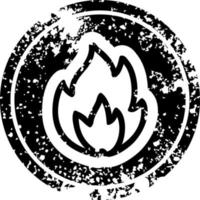 simple flame distressed icon vector