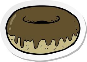 sticker of a cartoon donut vector