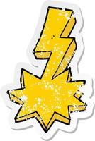 distressed sticker of a cartoon lightning strike vector