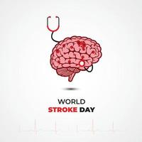 World Stroke Day. October 29th.  Health care awareness campaign. Vector Illustration.