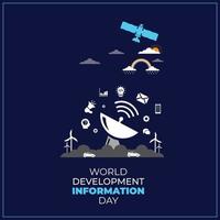 World Development Information Day. technology Information icon. Template for background, banner, card, poster. Vector illustration.