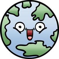 gradient shaded cartoon planet earth vector