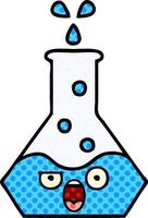 comic book style cartoon science beaker vector