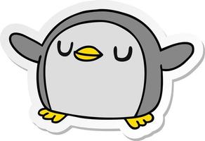 sticker cartoon kawaii of a cute penguin vector