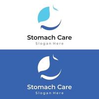 diseño del logotipo de la plantilla de salud y cuidado del estómago. signo de logotipo para médico, negocios y marca. vector