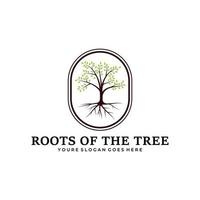 roots of the tree badge logo illustration template design vector