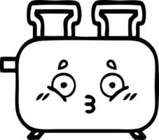 line drawing cartoon of a toaster vector