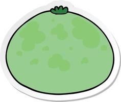 sticker of a cartoon squash vector