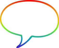 rainbow gradient line drawing cartoon speech bubble vector