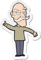 sticker of a cartoon old man telling story vector