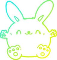 cold gradient line drawing cute cartoon rabbit vector