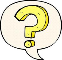 cartoon question mark and speech bubble in comic book style vector