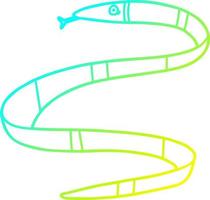 cold gradient line drawing cartoon sea snake vector