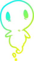 cold gradient line drawing cute ghost vector