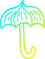 cold gradient line drawing cartoon open umbrella vector