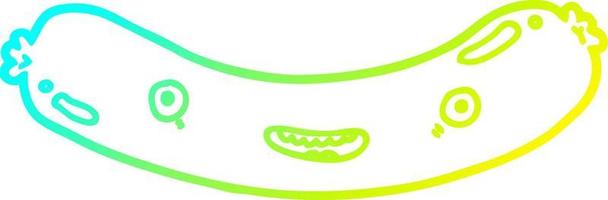 cold gradient line drawing cartoon sausage vector