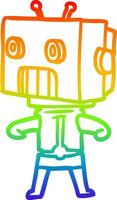 rainbow gradient line drawing cartoon robot vector