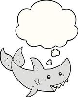 cartoon shark and thought bubble vector