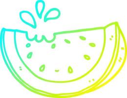 cold gradient line drawing cartoon watermelon vector