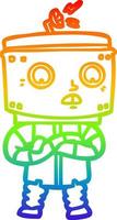 rainbow gradient line drawing cartoon robot vector