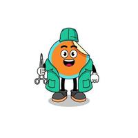 Illustration of sticker mascot as a surgeon vector