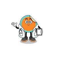 Cartoon mascot of sticker doctor vector