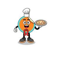 Illustration of sticker as an italian chef vector