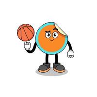 ilustración de pegatina como jugador de baloncesto vector