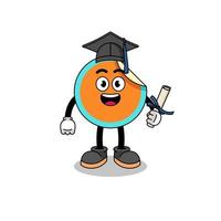 sticker mascot with graduation pose vector