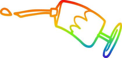 rainbow gradient line drawing cartoon vaccine injection vector