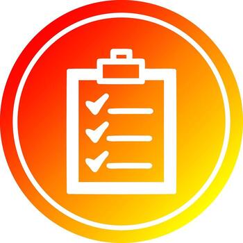 check list circular in hot gradient spectrum vector