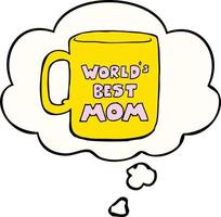 worlds best mom mug and thought bubble vector