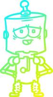 cold gradient line drawing cartoon robot vector