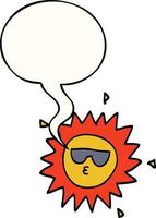 cartoon sun and speech bubble vector