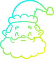 cold gradient line drawing santa claus face vector