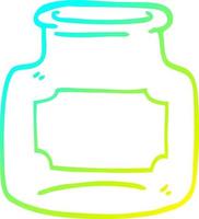 cold gradient line drawing cartoon of clear glass jar vector