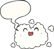 cartoon happy smoke cloud and speech bubble vector